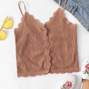 Lace panel cami top